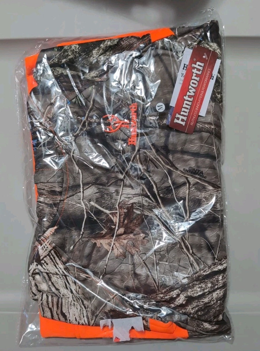 Huntworth Boys' Hidd'n Camo/Blaze Knit Jersey Hoodie Size M 10-12