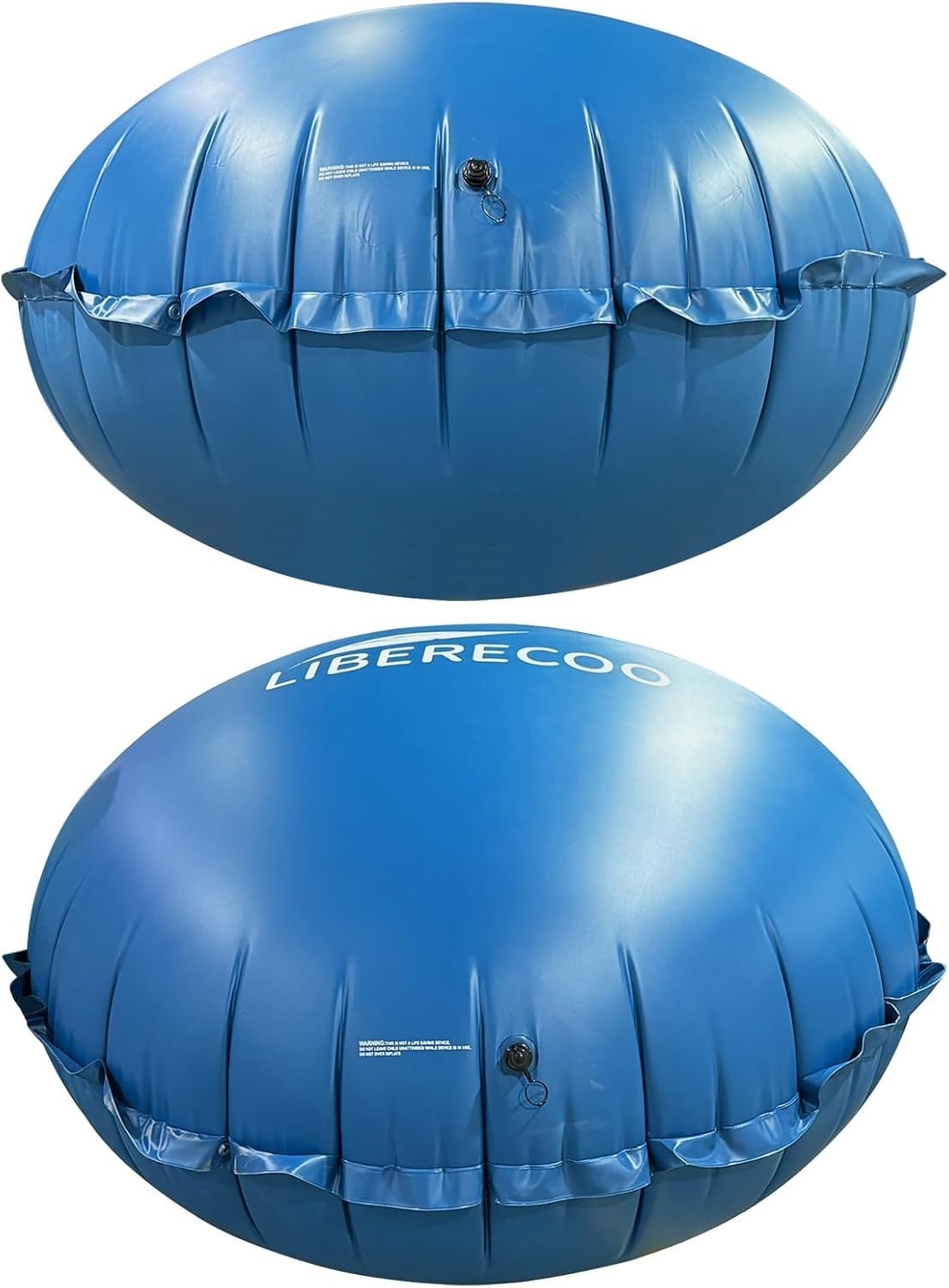 8FT Round Pool Cover Pillow Winterizing Inflatable 0.4mm Heavy Duty w/ Rope Blue