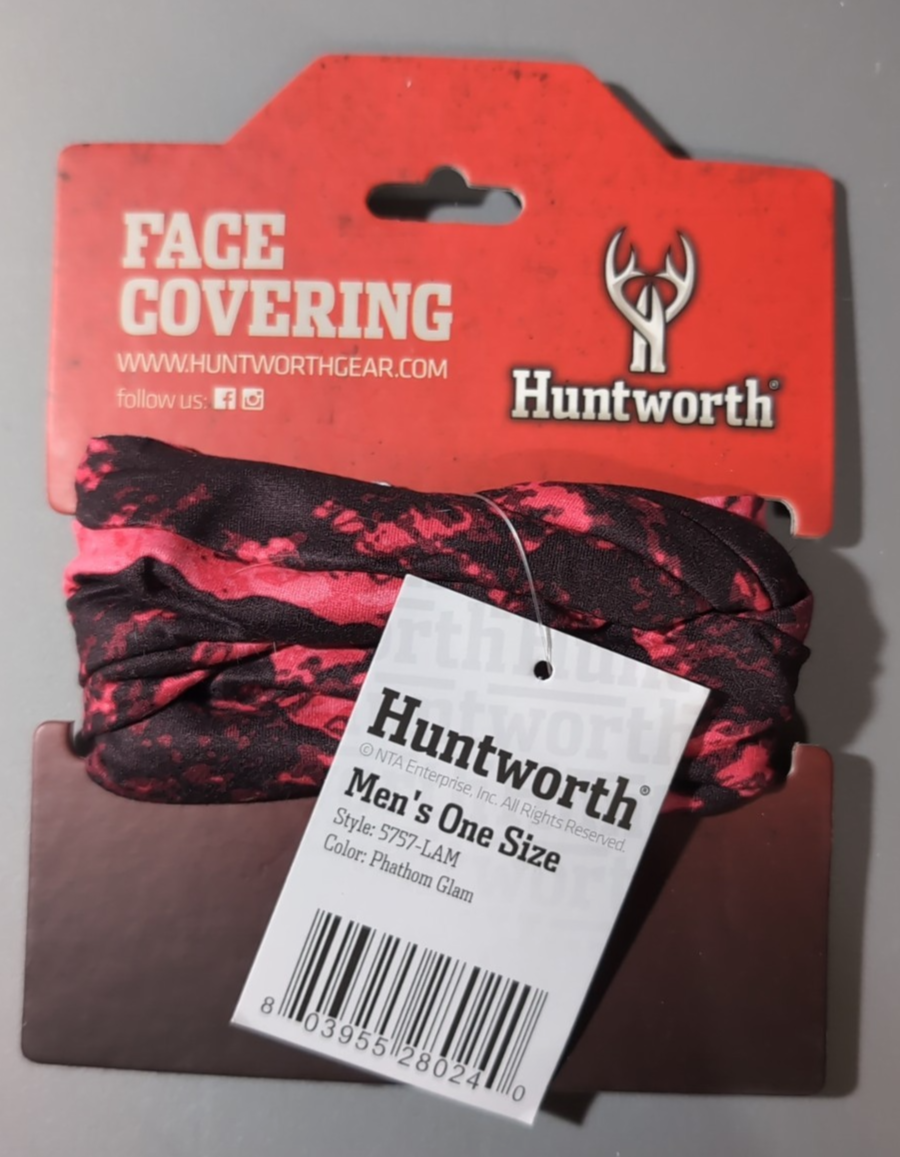 Huntworth Face Covering Gaiter Quick Dry Stretch Camo Phathom Glam