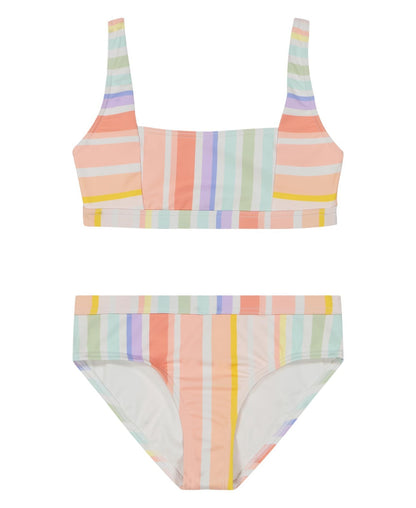 Billabong Girls Two-Piece Bikini Swimsuit Set UPF 50+ Sun Protection Lilac Sandy