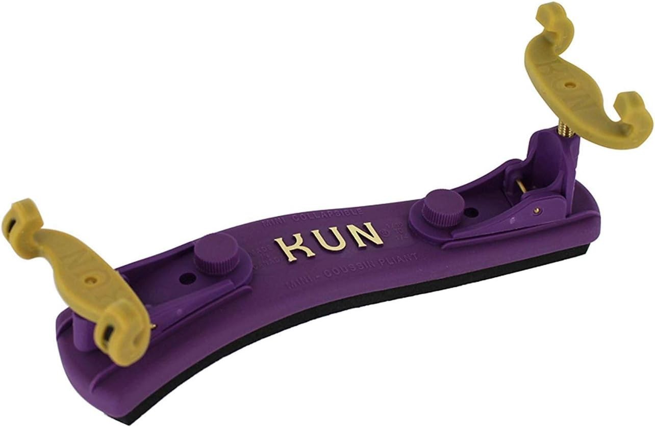 Kun Collapsible Mini Violin Shoulder Rest 1/16–1/4 Size – Purple – Open Box