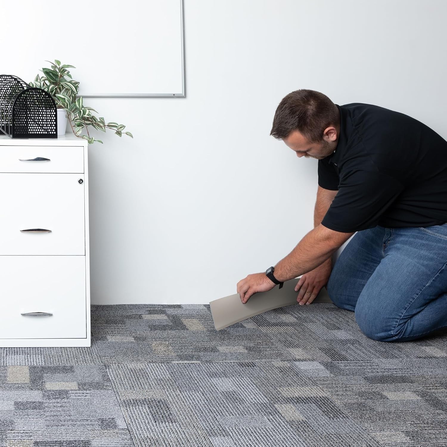 4" x 120' Vinyl Cove Wall Base Trim Roll – Aircraft Carrier Gray PVC Molding