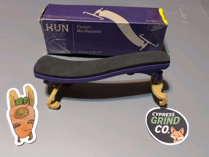 Kun Collapsible Mini Violin Shoulder Rest 1/16–1/4 Size – Purple – Open Box