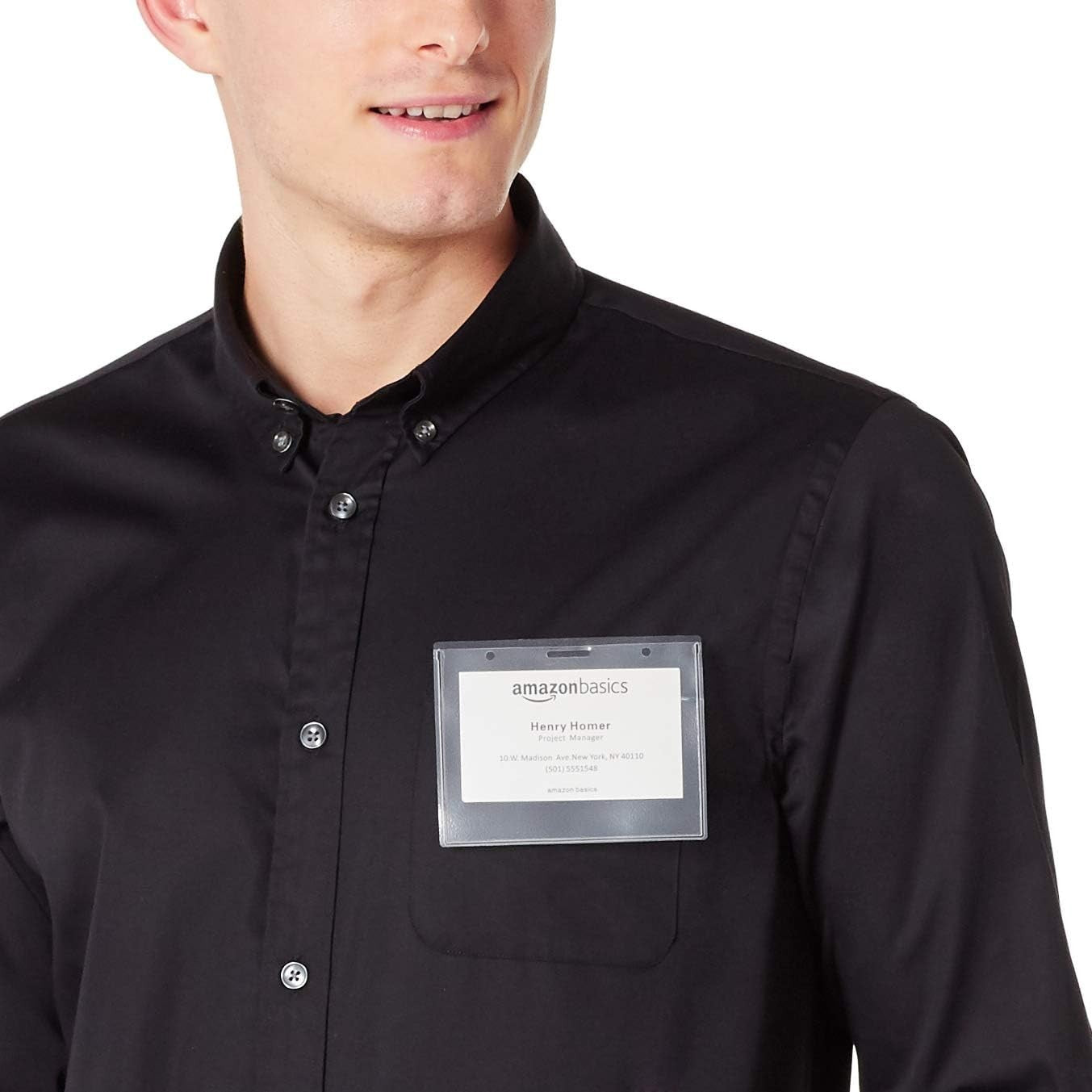 Magnetic Name Badge Holders 3x4" Clear Horizontal Plastic Sleeves (100 Pack)