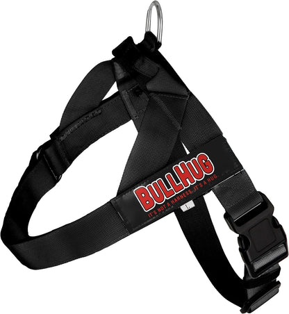 BULLHUG Adjustable Harness for bulldogs XL - Neck: 21"-26" Chest: 33"-36" BLACK