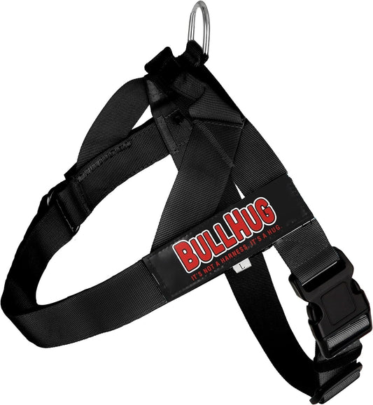BULLHUG Adjustable Harness for bulldogs XL - Neck: 21"-26" Chest: 33"-36" BLACK