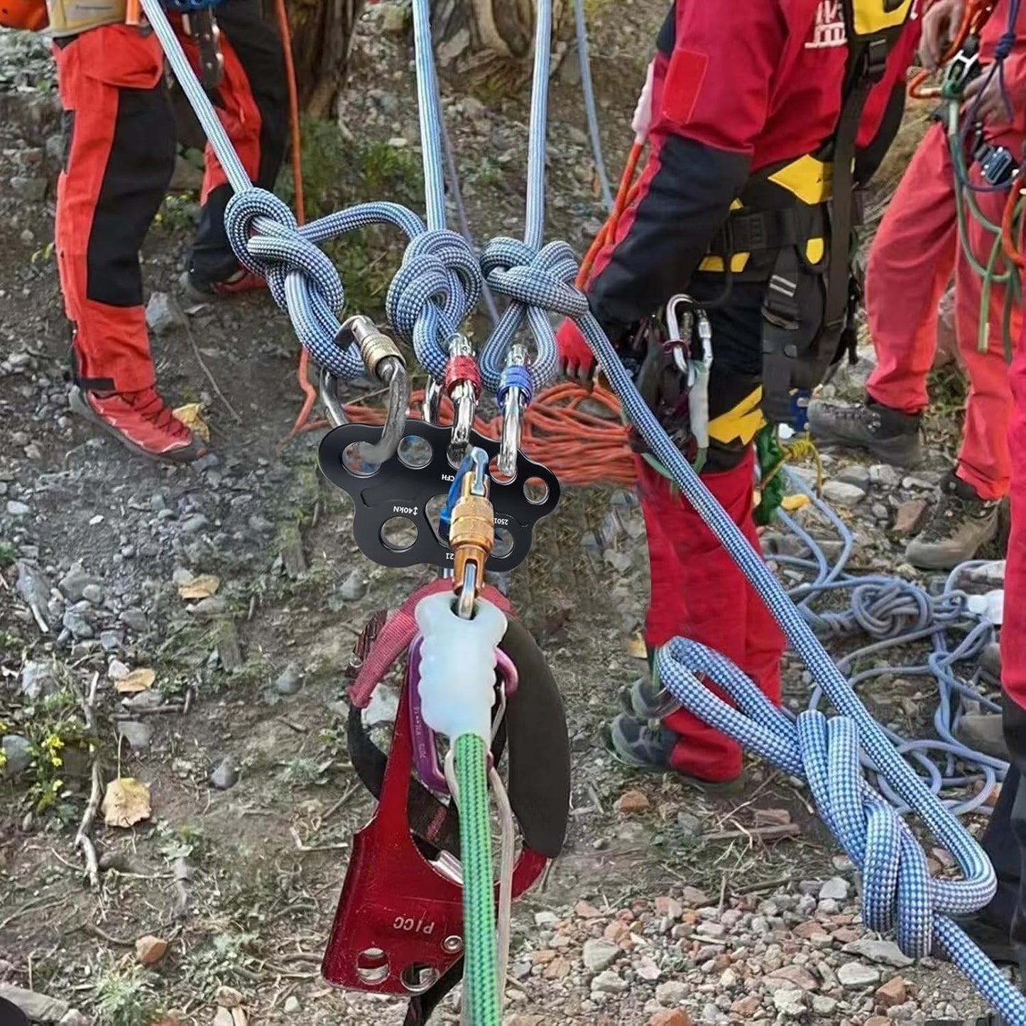 40kN Aluminum Rigging Plate 4-Hole Anchor Multiplier for Climbing Rescue Hammock