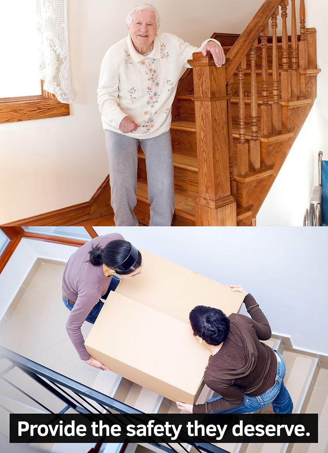 6"x30" Clear Non-Slip Stair Tread Tape 14-Pack Indoor Outdoor Safety Strips