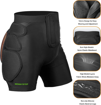Protective Padded Shorts Crash Pad PU Hip Butt Pads Impact Gear  Women Tailbone 