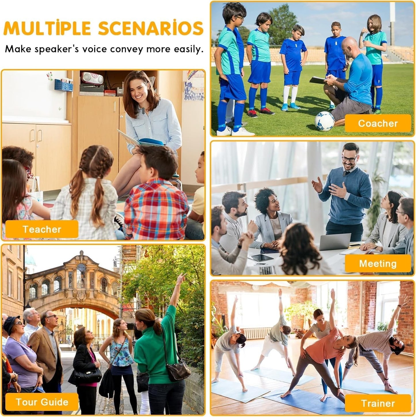 Wireless Voice Amplifier w/ 2 Magnetic Lavalier Mics Bluetooth PA Speaker