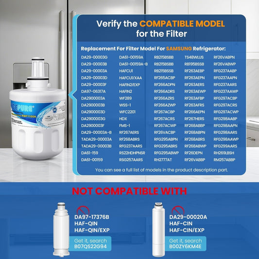 ICEPURE DA29-00003G Refrigerator Water Filter 3 Pack Replacement for Samsung