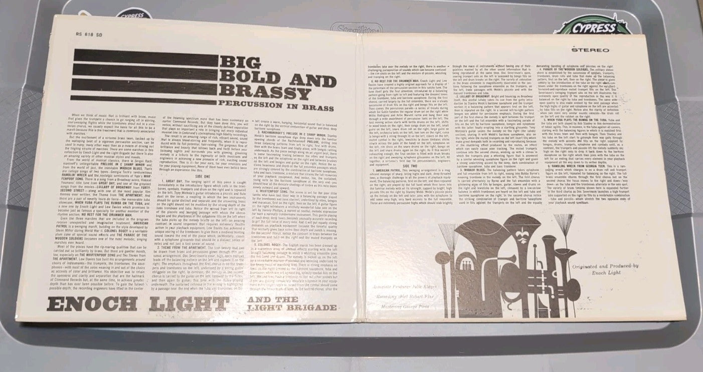 ENOCH LIGHT & THE LIGHT BRIGADE Big Bold And Brassy LP 1960 Percussion In Brass