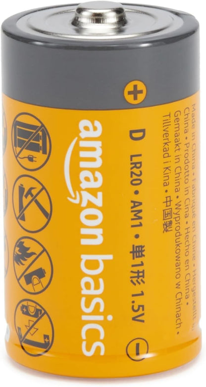Amazon Basics D Cell Batteries 24 Pack Alkaline 1.5V All Purpose Long Shelf Life