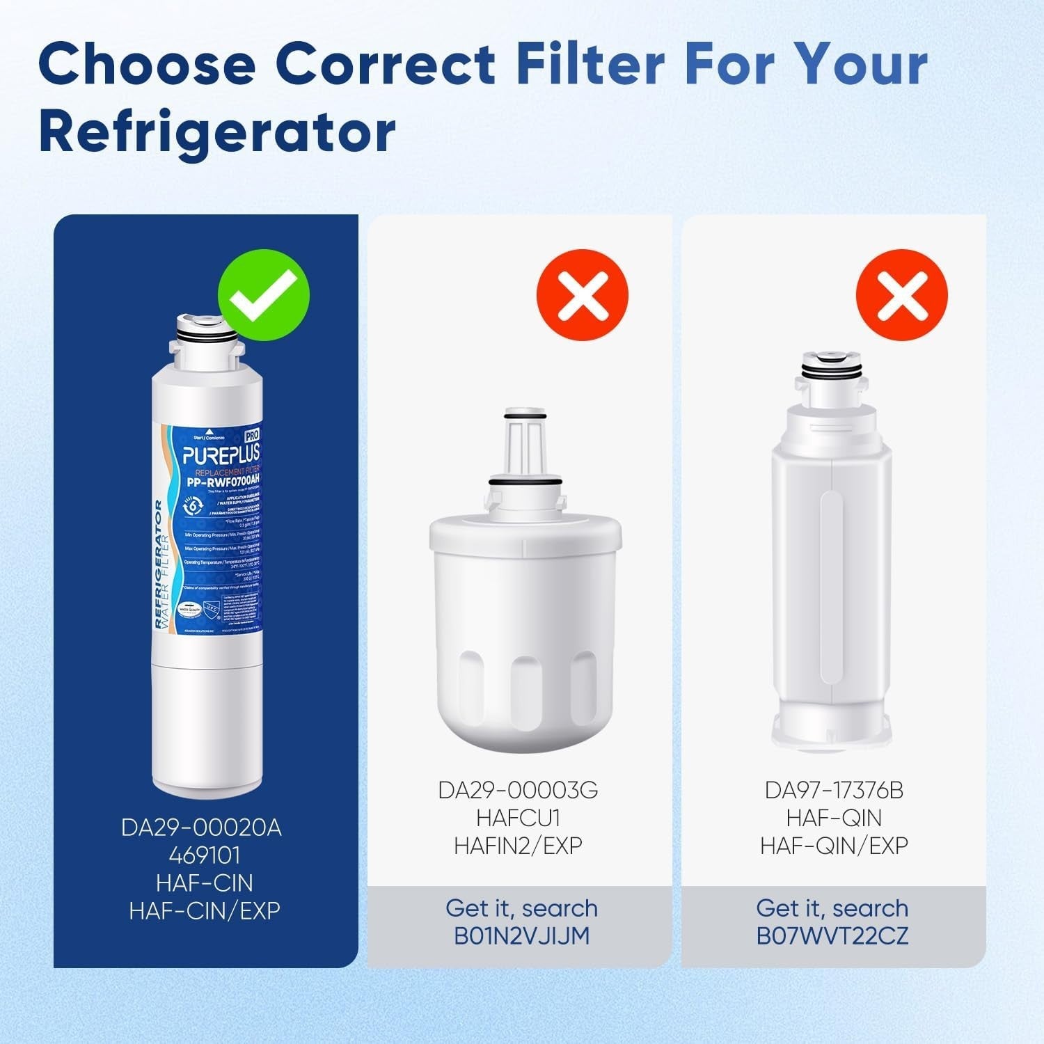 Pureplus Deluxe Replacement Water Filter PP-RWF0700AH for SAMSUNG Fridge 3 Pack