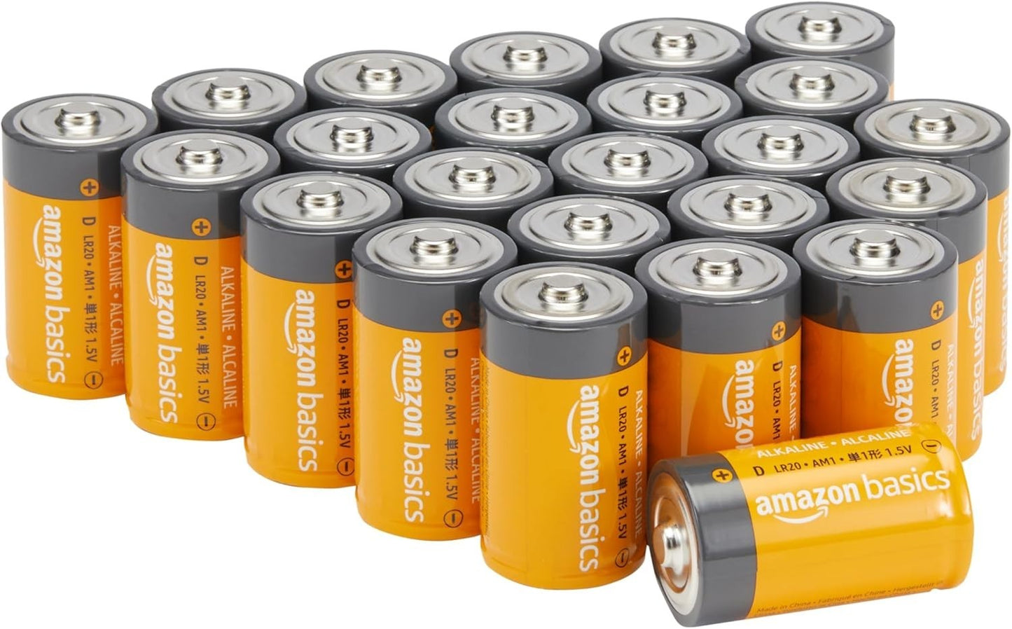 Amazon Basics D Cell Batteries 24 Pack Alkaline 1.5V All Purpose Long Shelf Life