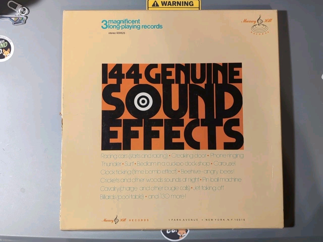 144 GENUINE SOUND EFFECTS 3 LP BOX SET Murray Hill 930625