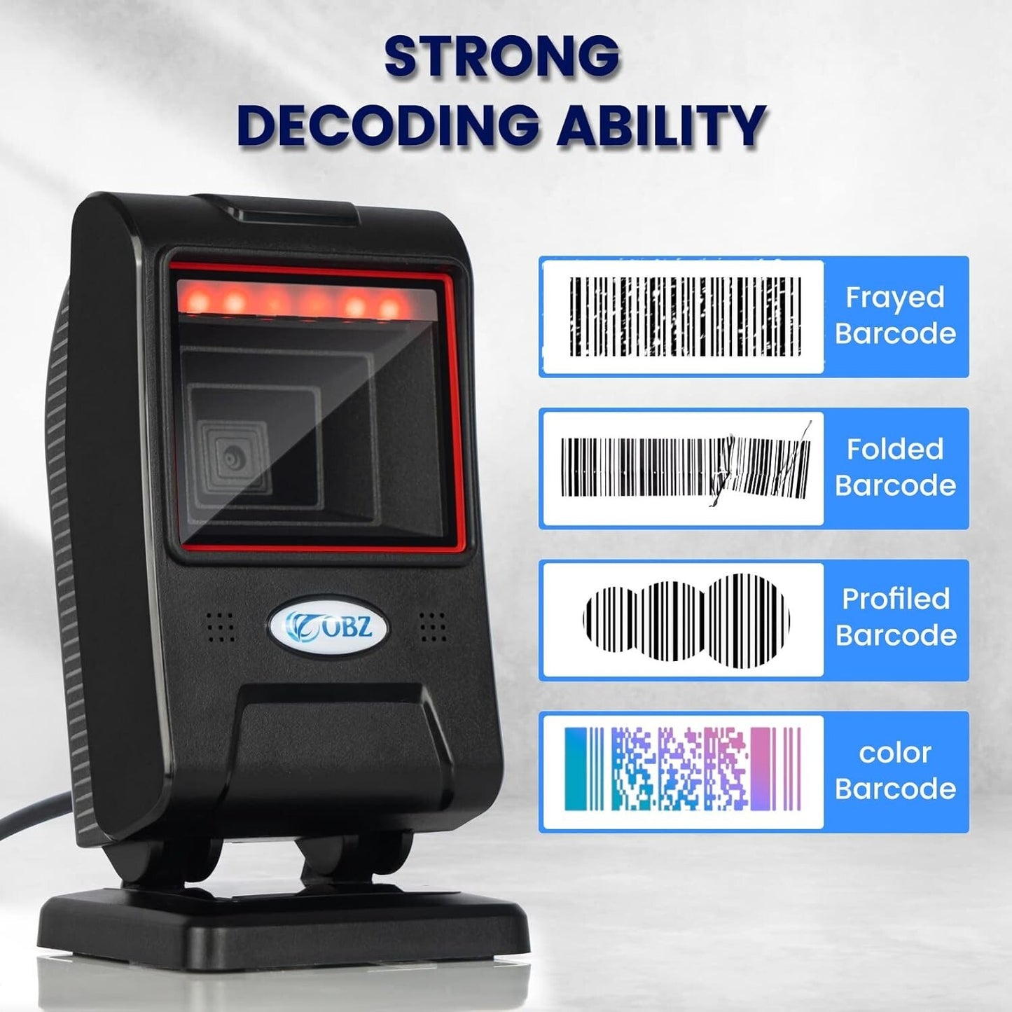 1D 2D Desktop Barcode Scanner Automatic Reader for Android Windows Computer POS