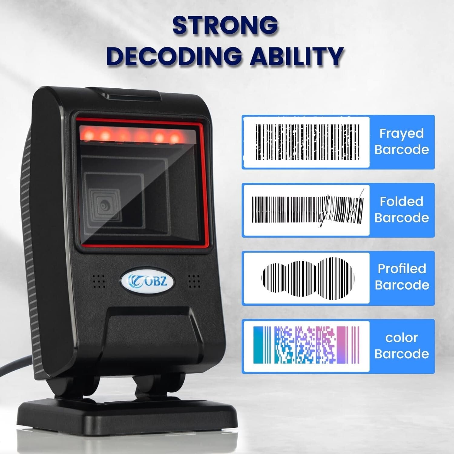 1D 2D Desktop Barcode Scanner Automatic Reader for Android Windows Computer POS