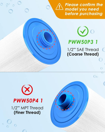 PACETAP 1.5" SAE Thread Spa Filter 2 Pack Fits PWW50P3 FC-0359 6CH-940