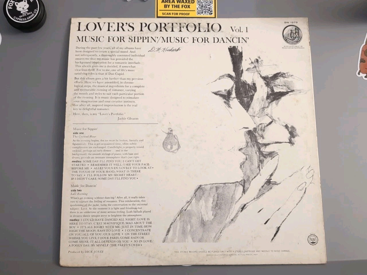 VINYL RECORD LP JACKIE GLEASON LOVER'S PORTFOLIO - VOL. 1 CAPITAL RECORDS SW1979