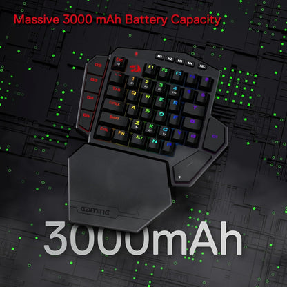 Redragon K585 DITI One-Handed RGB Mechanical Gaming Keyboard Rechargeable Blue