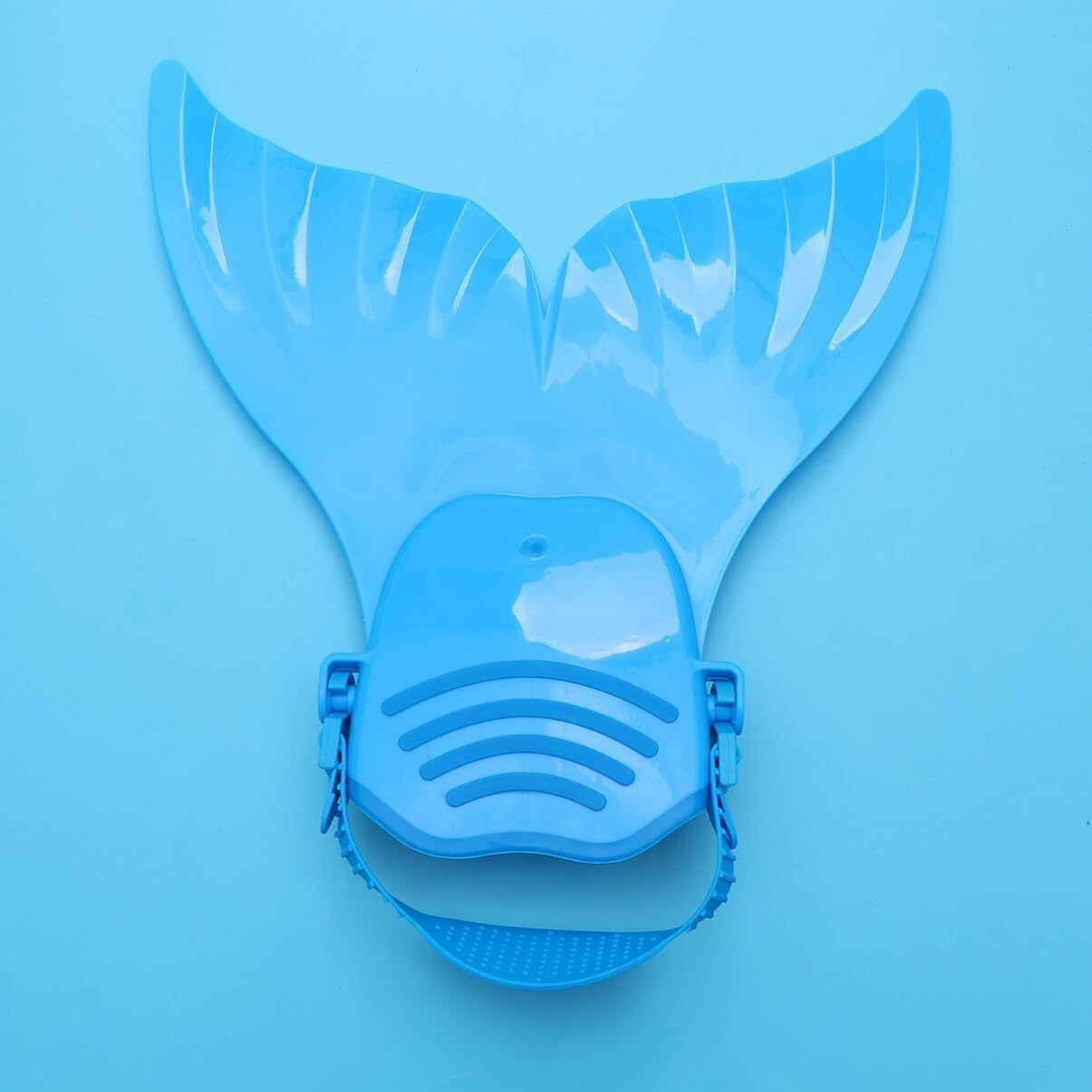 Kids Mermaid Tail Monofin Swimming Flipper – Adjustable Swim Training Fin Blue