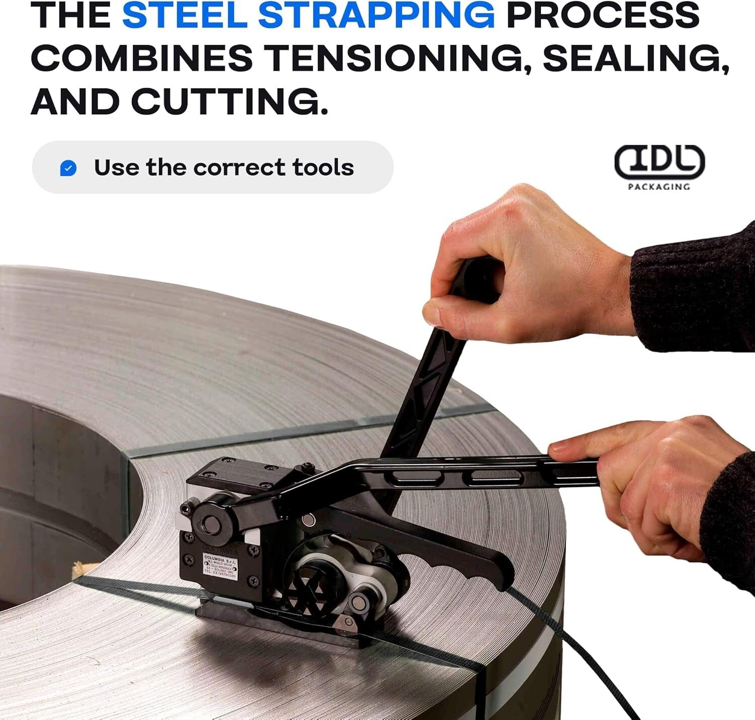 IDL Packaging 5/8" x .020" x 200' Steel Strapping Coil (1400 Lbs Break Strength)