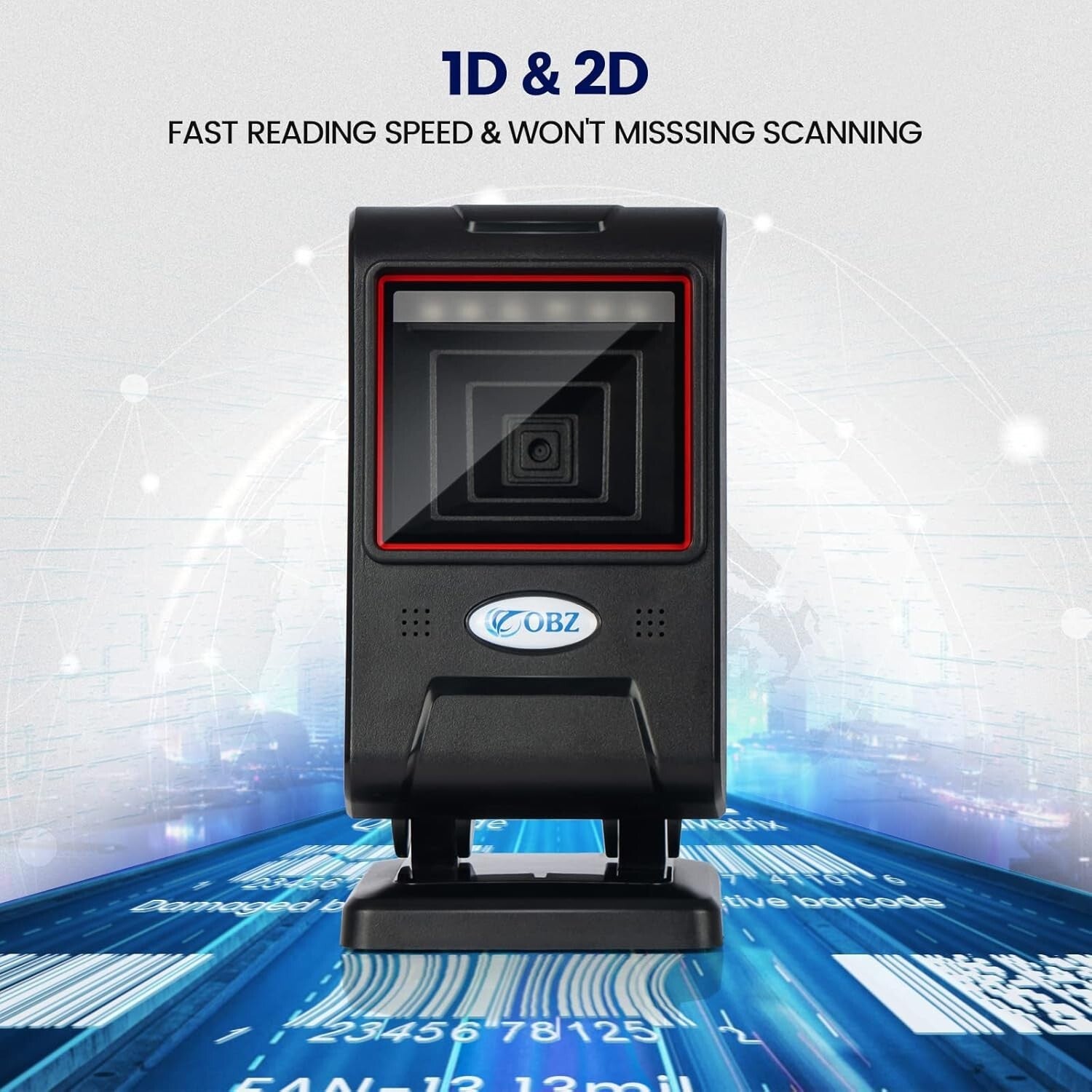 1D 2D Desktop Barcode Scanner Automatic Reader for Android Windows Computer POS