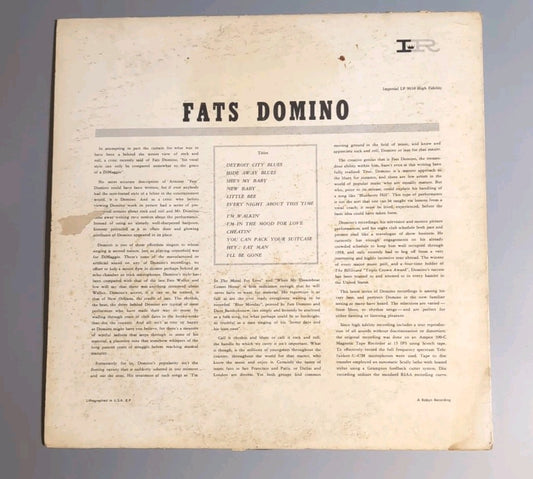 HERE STANDS FATS DOMINO LP-9038   Vinyl Record Vintage Music Album