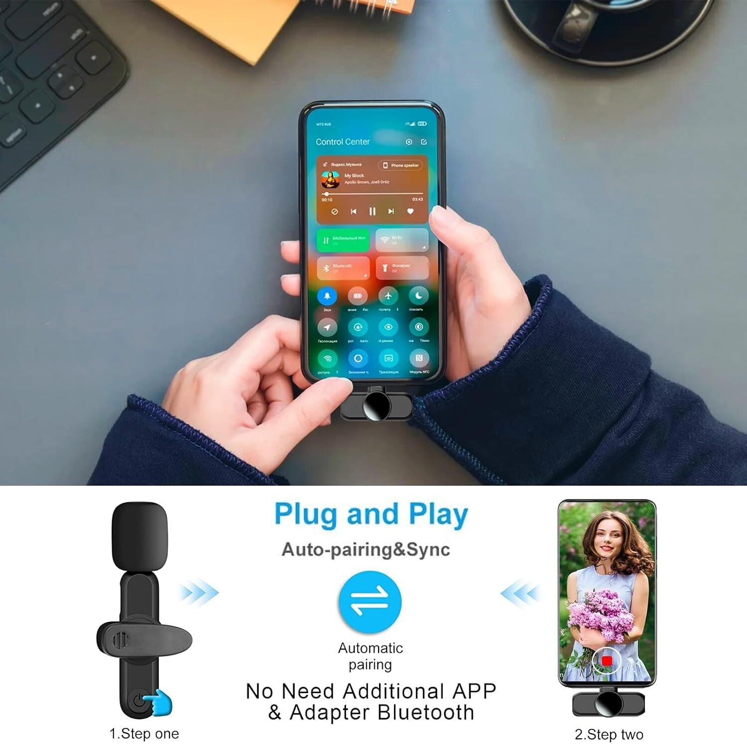 Wireless Lavalier Microphone For Android Phone