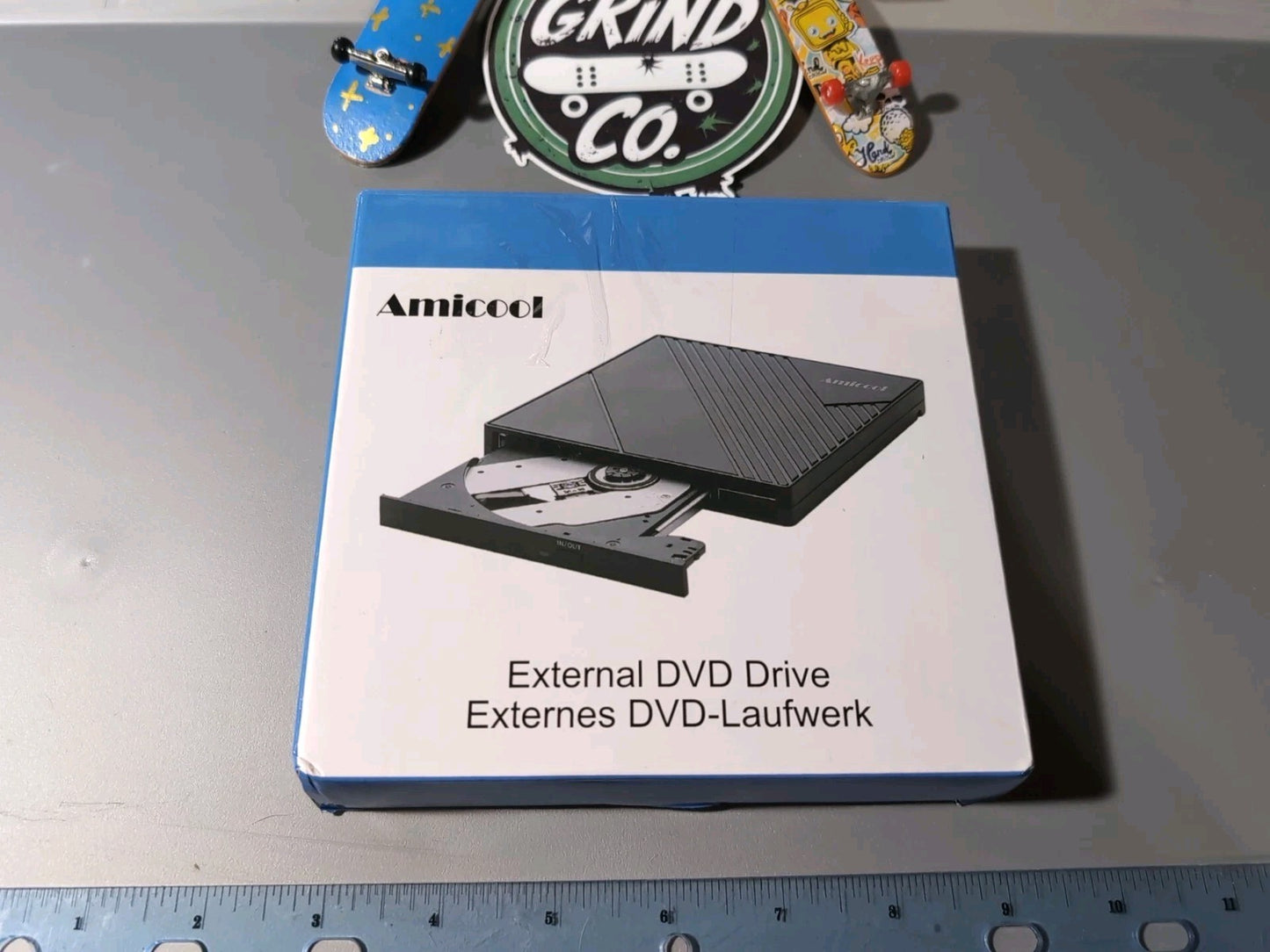 Amicool External DVD Drive USB 3.0 USB-C Portable CD DVD RW Burner Reader Black