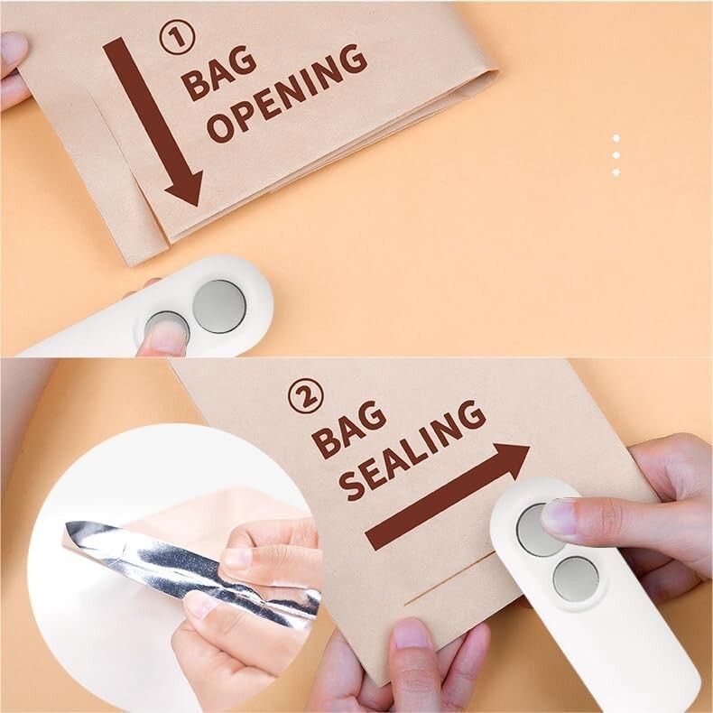 Mini Bag Sealer Rechargeable Bag Sealer 2 In 1 Bag Sealer Heat Seal With Cutter
