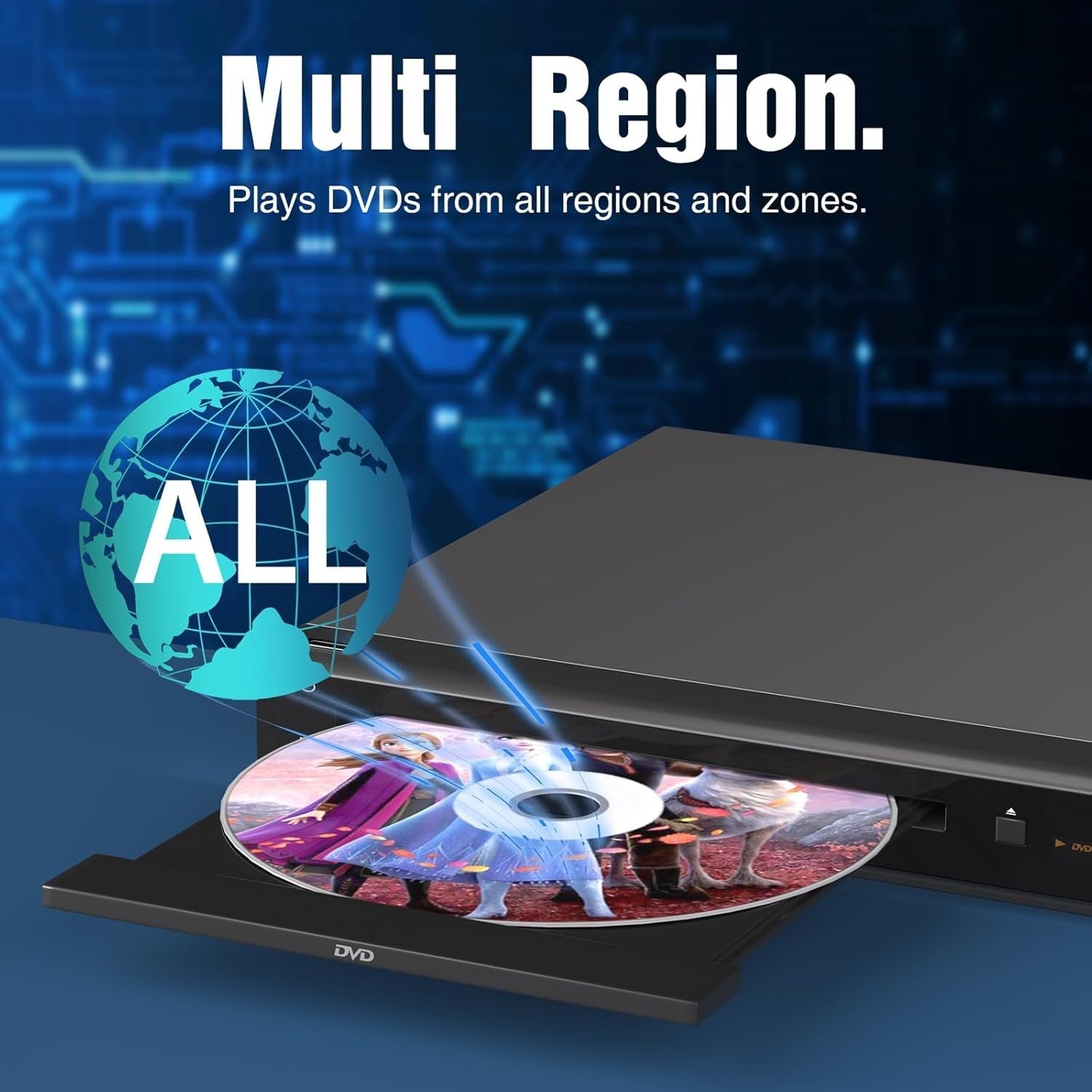 MEGATEK Region-Free HDMI DVD Player – Open Box – Missing RCA Cable – New