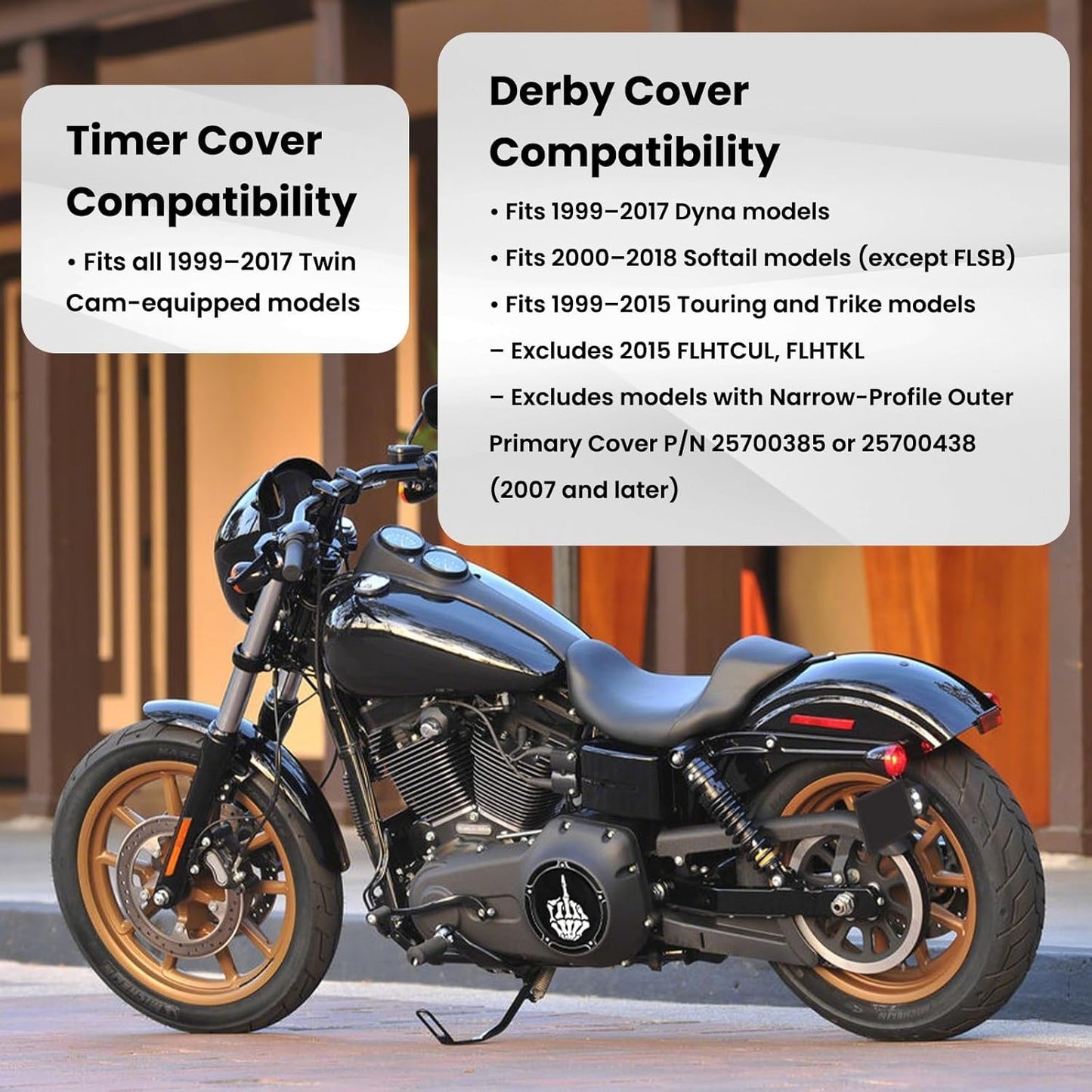 Harley Derby & Timing Cover Set 1996-2013 CNC Billet Middle Finger Design