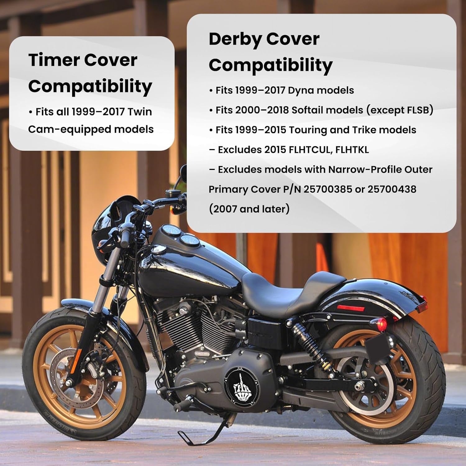 Harley Derby & Timing Cover Set 1996-2013 CNC Billet Middle Finger Design