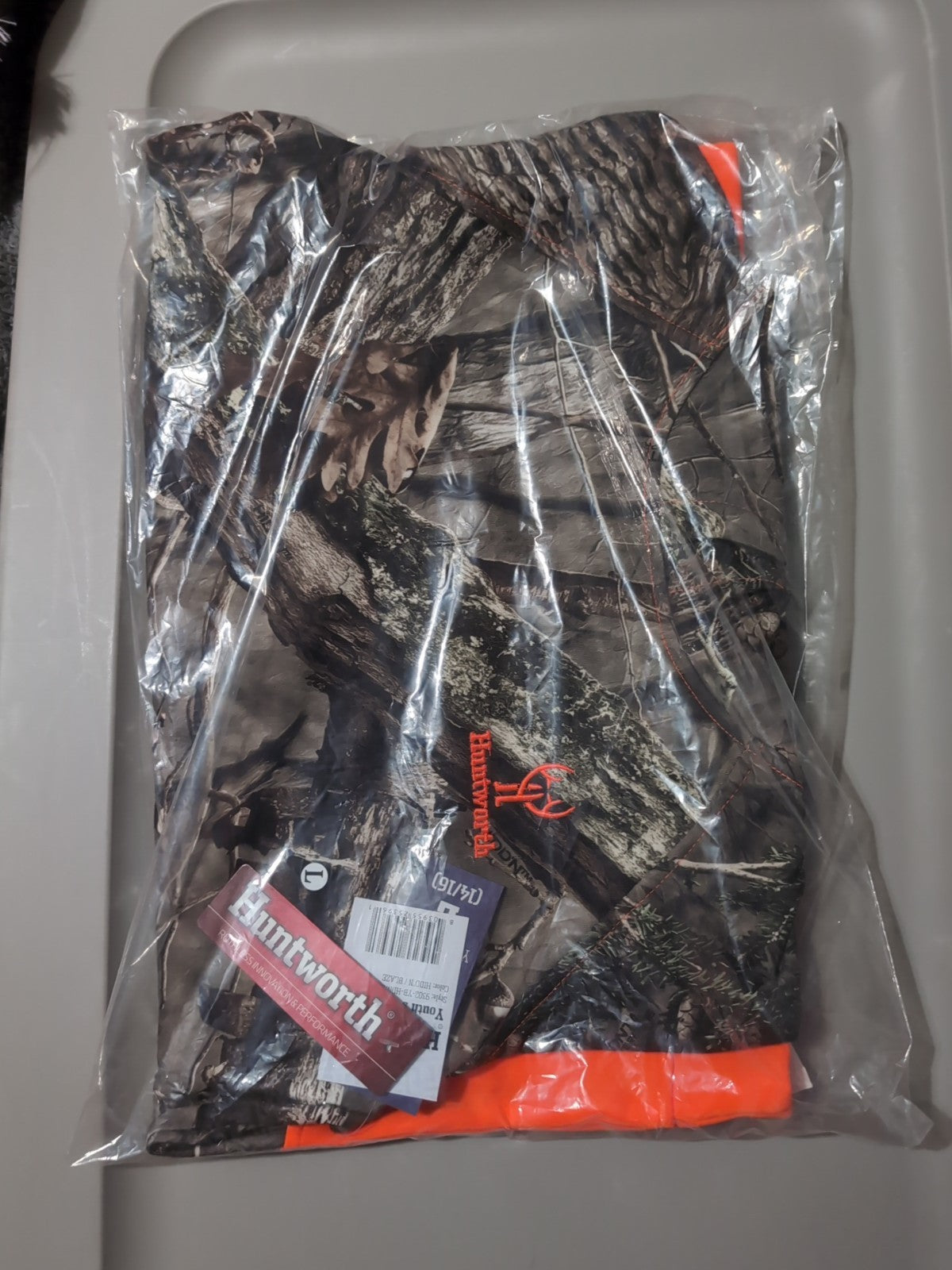 Huntworth Boys' Hidd'n Camo/Blaze Knit Jersey Hoodie Size L 14-16