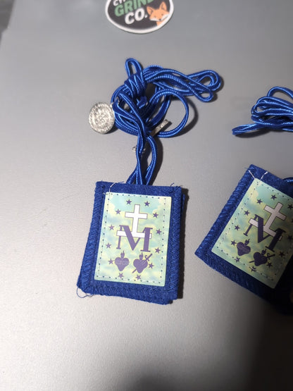 Immaculate Conception Scapulars w/ St Benedict Medal & Crucifix, 7 Pack, 24.5"