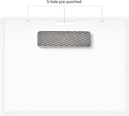 Magnetic Name Badge Holders 3x4" Clear Horizontal Plastic Sleeves (100 Pack)