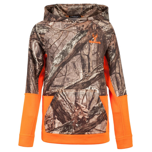 Huntworth Boys' Hidd'n Camo/Blaze Knit Jersey Hoodie Size M 10-12