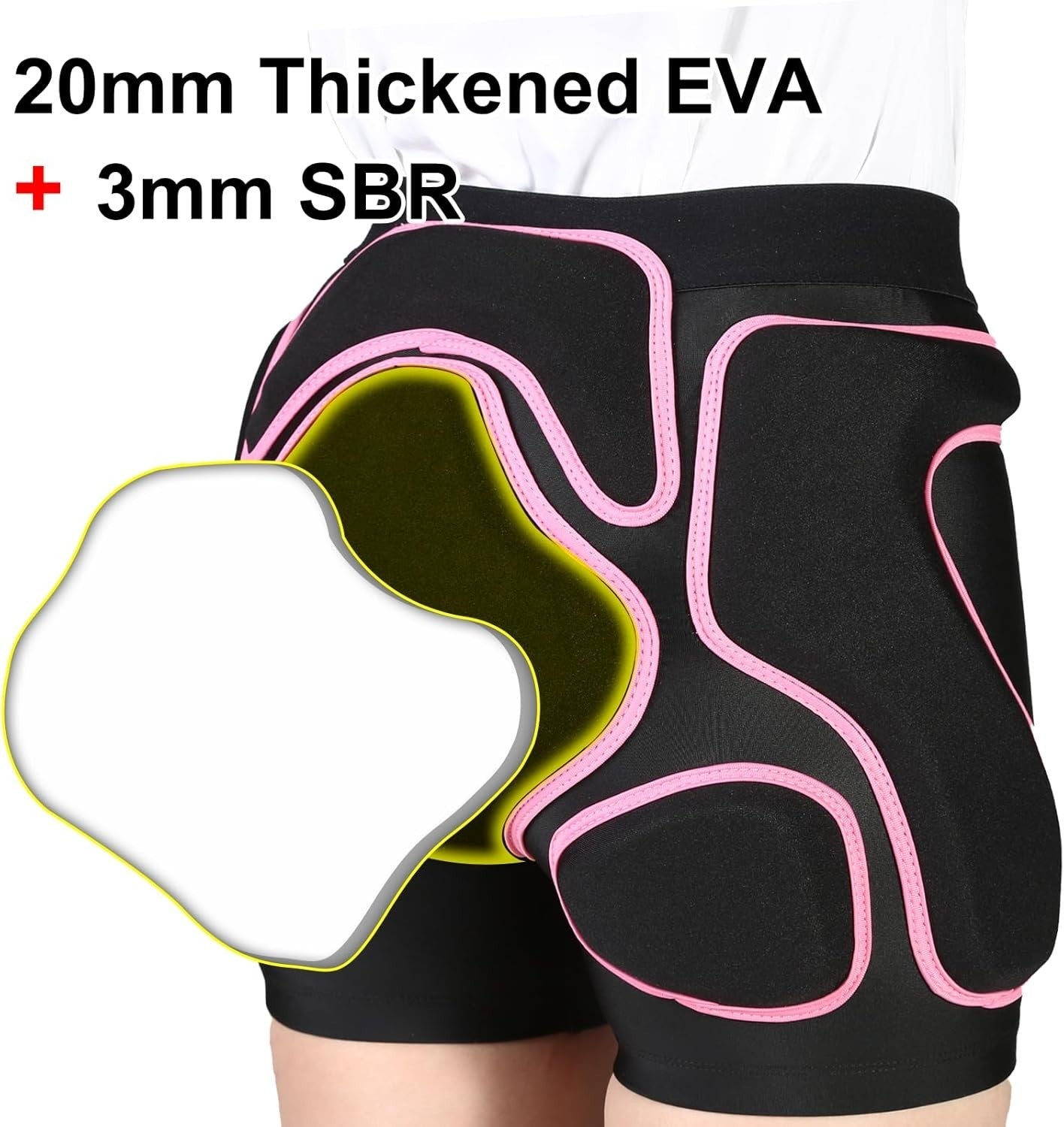 3D Protection Padded Shorts, Hip Butt Tailbone Crash Pad Pants Skating Snowboard