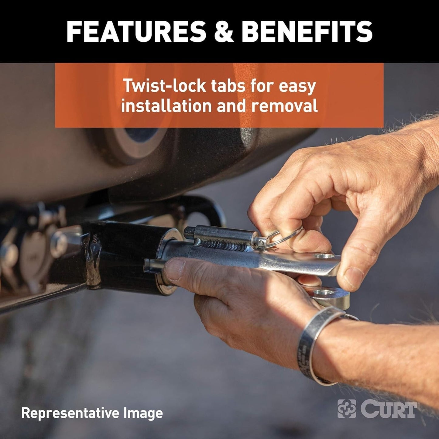 CURT 70114 Custom Tow Bar Base Plate Brackets for Dinghy Towing, Ford Explorer