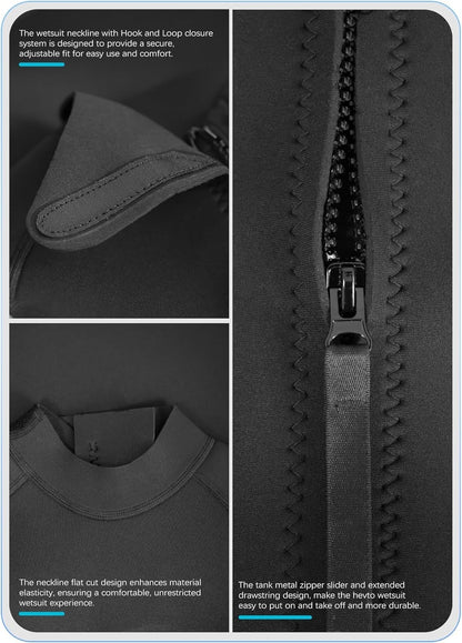 Hevto Kids 3/2mm Neoprene Wetsuit Youth Boys Girls Full Body Swim Surf Dive Suit