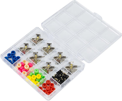 Fingerboard Repair Kit Trucks Wheels Screws Tools Box 31mm 96mm