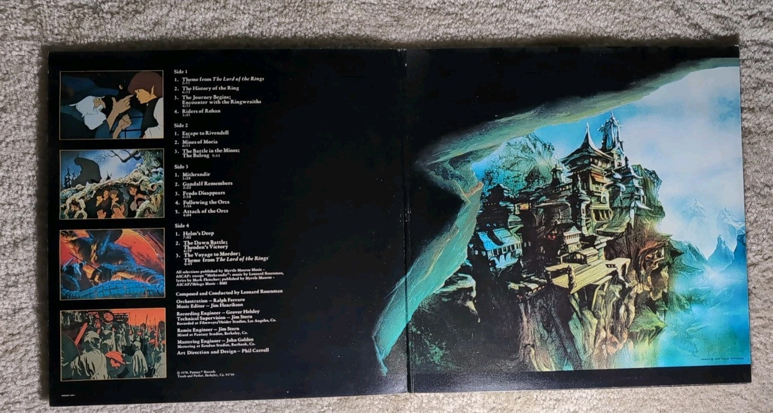 1978 Lord Of The Rings Motion Picture Soundtrack Two Record Vinyl Set LOR-1