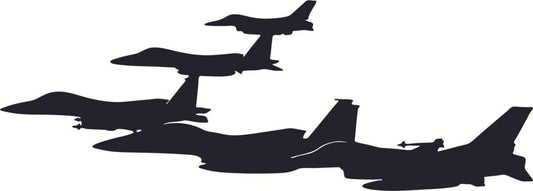 Vinyl Decal Airplane Plane Jet Fighter Military Home Decoration - 14 in x 38 in