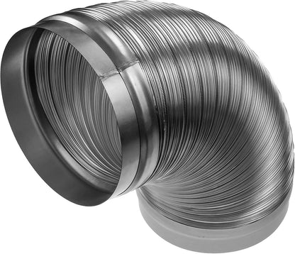8" Flexible Aluminum Duct Connector Dryer Vent Hose w/ Steel Ends (0.82–1.64ft)
