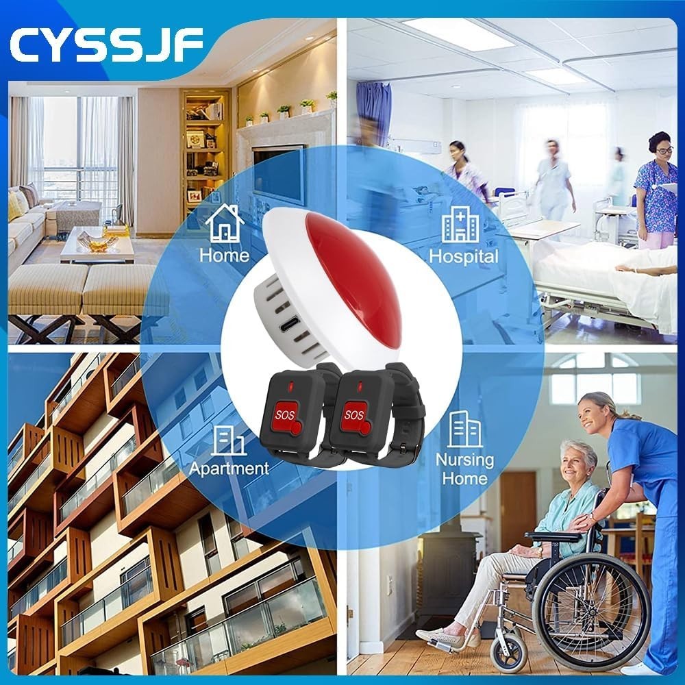 Wireless Emergency Medical Alert Light System for Elderly Disabled Person Toilet