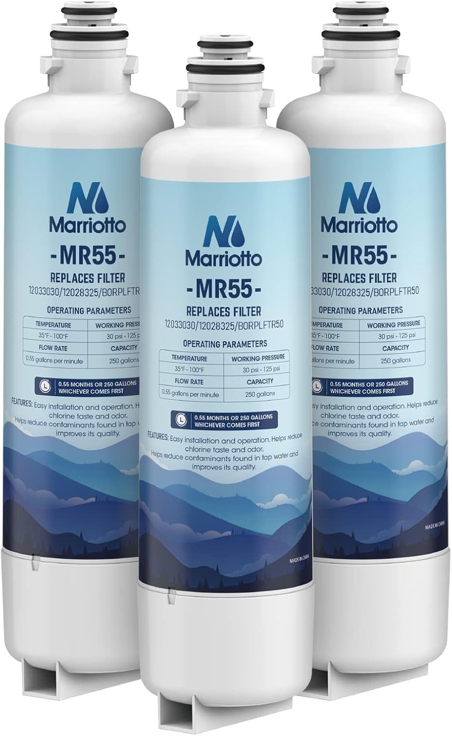 3-Pack MARRIOTTO Water Filter Replacement for Bosch Ultra Clarity Pro BORPLFTR50