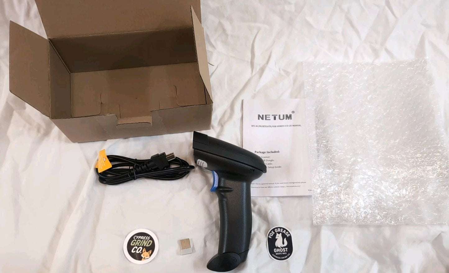 Bluetooth Barcode Scanner, Compatible w/ 2.4G Wireless & Bluetooth Function NEW