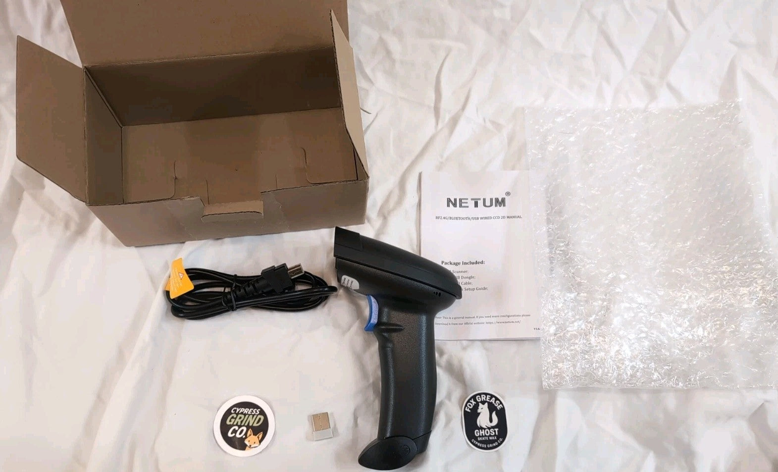 Bluetooth Barcode Scanner, Compatible w/ 2.4G Wireless & Bluetooth Function NEW